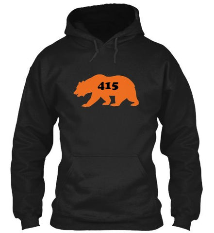 "CALI BEAR WITH YOUR AREA CODE" American Apparel Unisex California Fleece Pullover Hoodie