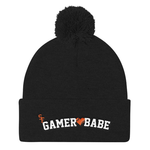 "SF Gamer Babe - Heart Version" Pom Pom Knit Cap