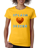 "SPLASH SISTER with Basketball Heart" Ladies Heavy Cotton Short Sleeve T-Shirt
