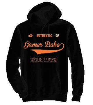 "GAMER BABE FROM {INSERT YOR TOWN HERE}" American Apparel Unisex California Fleece Pullover Hoodie