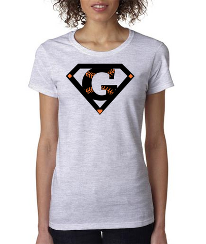 "SuperFan" Ladies Heavy Cotton Short Sleeve T-Shirt (Double-Sided Print)