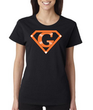 "SuperFan" Ladies Heavy Cotton Short Sleeve T-Shirt (Double-Sided Print)