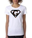 "SuperFan" Ladies Heavy Cotton Short Sleeve T-Shirt (Double-Sided Print)