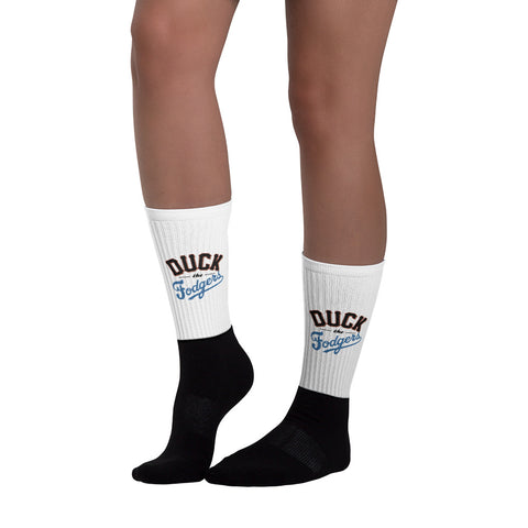 "Duck the Fodgers" AKA "Fuck the Dodgers" Socks