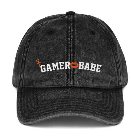 "SF Gamer Babe Kiss Version" Vintage Cotton Twill Cap