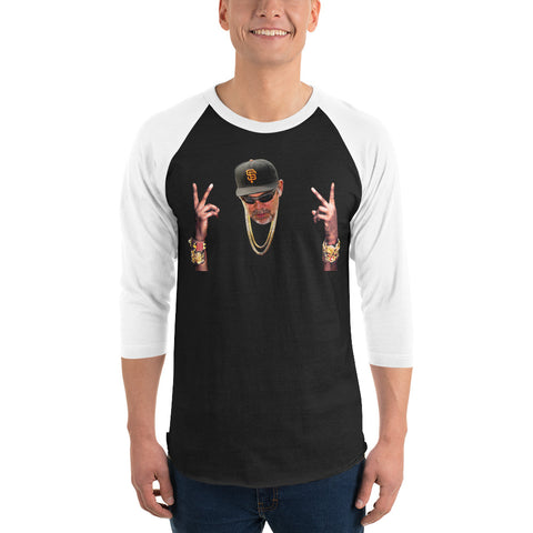 "Gangsta Bochy" 3/4 Sleeve Raglan Unisex Shirt